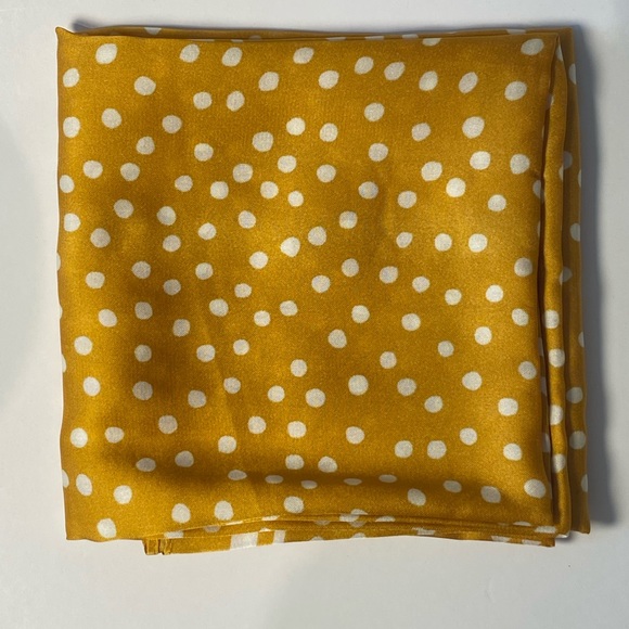 Cleobella Accessories - Cleobella Mustard Yellow Silk Polka Dot Scarf (Brand New, BNIB, NWT)